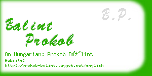 balint prokob business card